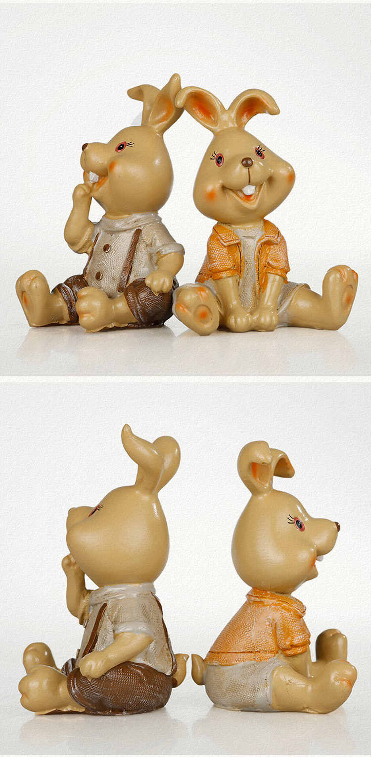 品客厅玄关书房摆件送小孩礼物送女友小兔子情侣 hs16h03坐姿-京东