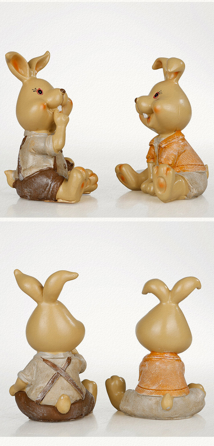 家居装饰品客厅玄关书房摆件送小孩礼物送女友小兔子情侣 hs16h03坐姿