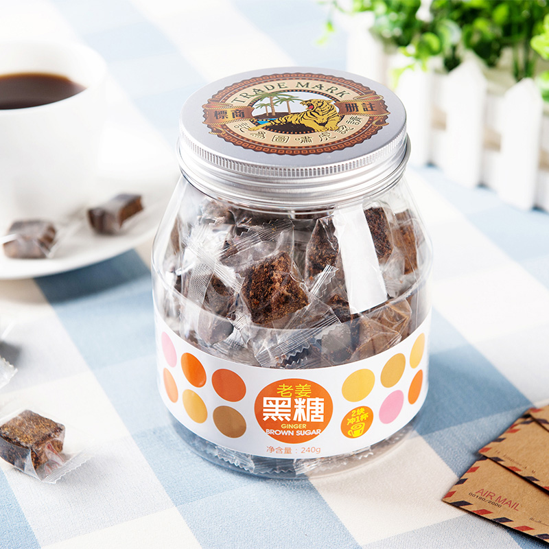 虎标中国香港品牌 老姜黑糖块可做红糖姜茶 独立小包240g
