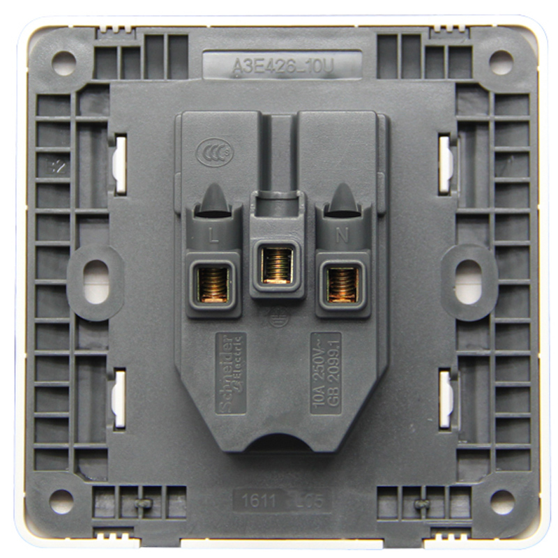 Розетка с выключателем Schneider Electric Ruiyi 10А, 5 отверстий, белая, 86x86 мм