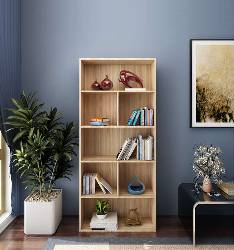 8米板式书柜简易书架层架 木质储物收纳柜子 浅胡桃色 ysg502-京东