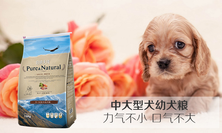 【京东超市】伯纳天纯（Pure&Natural） 宠物狗粮中大型犬幼犬15kg-京东
