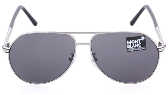 montblanc 万宝龙 男款银色镜框灰色镜片眼镜太阳镜mb 504t 16a 62mm