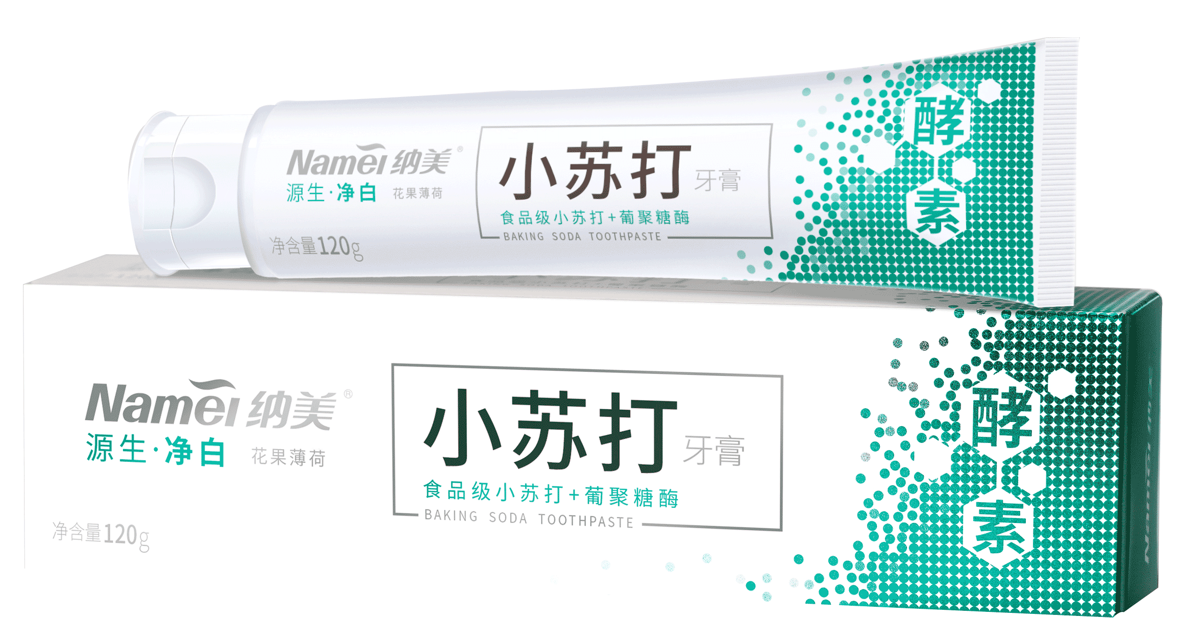 纳美(namei) 小苏打源生净白花果薄荷牙膏120g 3007