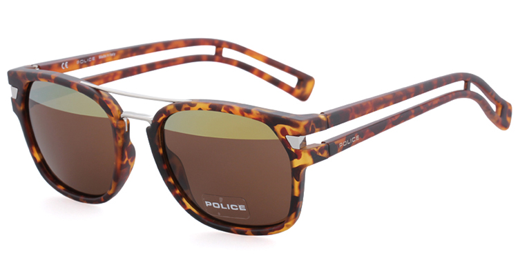 police 魄力思 男款玳瑁色镜框金色/茶色镀膜镜片眼镜太阳镜 s 1948