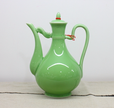 祥燕xiangyan龙泉青瓷一斤装陶瓷家用酒壶光面梅子青粉青大号酒壶田园