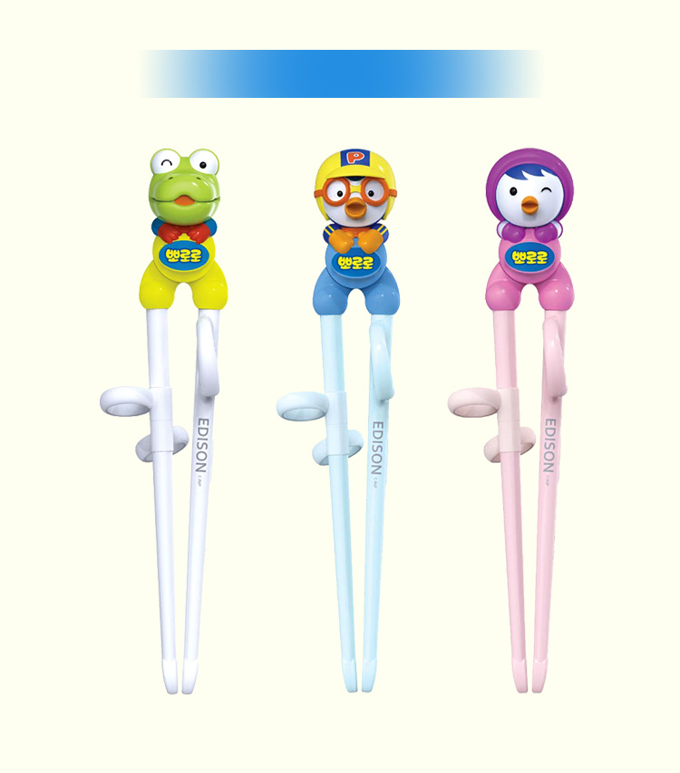  Korea EDISON Bo Lele (Pororo) series of learning chopsticks single support Pororo Korea imported - Jingdong
