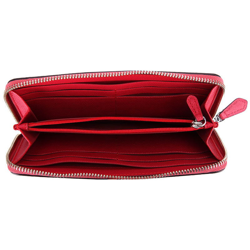 coach 蔻驰 奢侈品 女式钱包 樱桃红色印花款pvc长款钱夹 f56487 sv