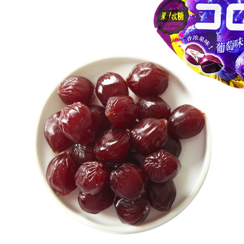 悠哈酷露露果汁软糖 52g 葡萄味 休闲零食 儿童糖果 办公室解馋
