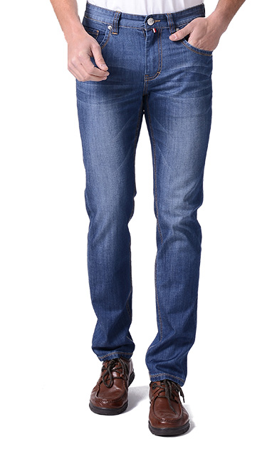Pierre cardin 321 2017 spring and summer men's clothing Shu silk thin cool through the micro-elastic leisure waist jeans light blue 32 yards - Jingdong