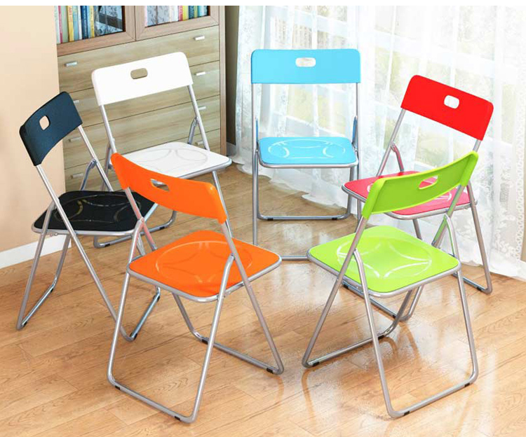 Shuaili Folding Chair, Plastic Portable Leisure Backrest Dining Chair, Office Training Conference Meeting Stool Black SL1613Y2 13