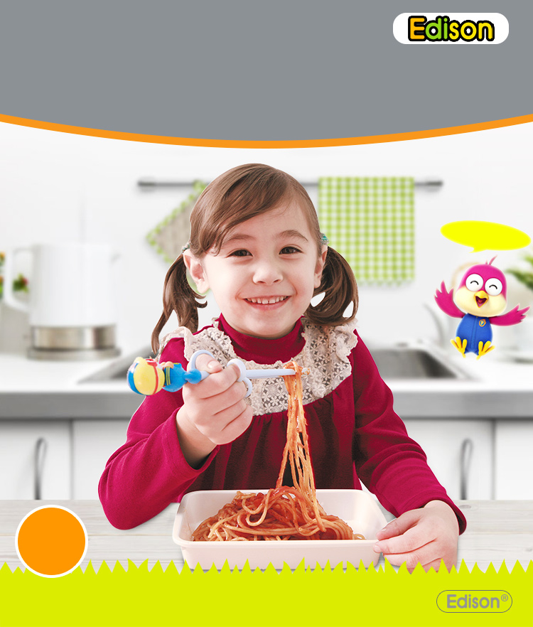  Korea EDISON Bo Lele (Pororo) series of learning chopsticks single support Pororo Korea imported - Jingdong