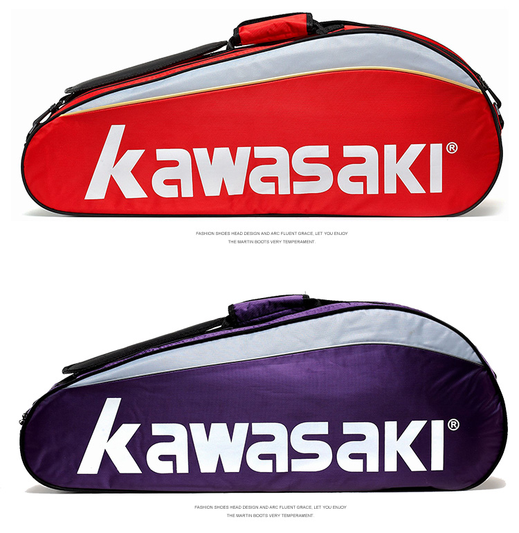 KAWASAKI Badminton Bag, Shoulder Bag, Tennis Bag for Men And Women, Separate Shoe Compartment, Racket Bag, Model 8327, Blue And Red 13