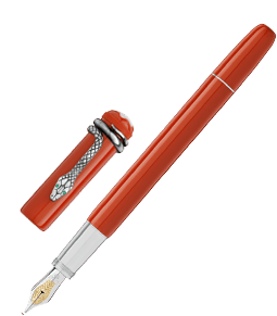 montblanc万宝龙传承系列红色蛇笔墨水笔m尖 114725