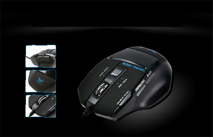 AULA S12Pro Large Wired Mouse, Gaming Mouse, RGB Lighting Effects, Ergonomic Design, E-Sports Mouse, Computer Mouse, White And Gray Color 3