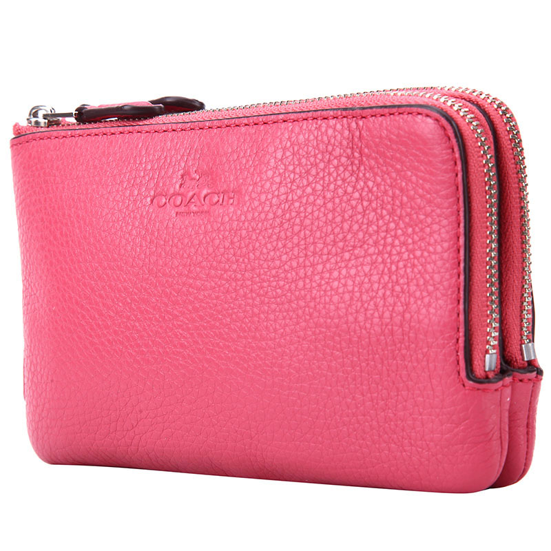 coach 蔻驰 女式手拿包 樱桃红色皮质零钱包 f66505 sv/sy (66505 sv
