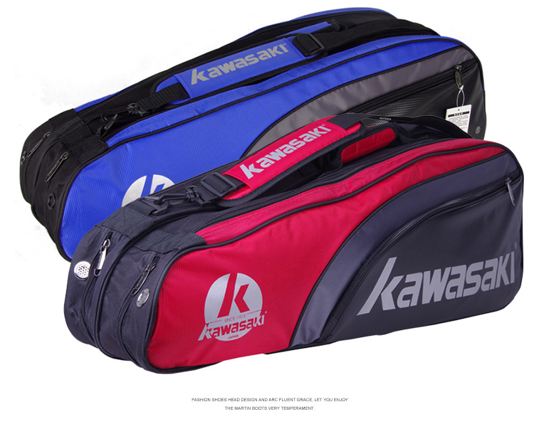 KAWASAKI Badminton Bag, Shoulder Bag, Tennis Bag for Men And Women, Separate Shoe Compartment, Badminton Racket Bag, 8327 Navy Blue 17