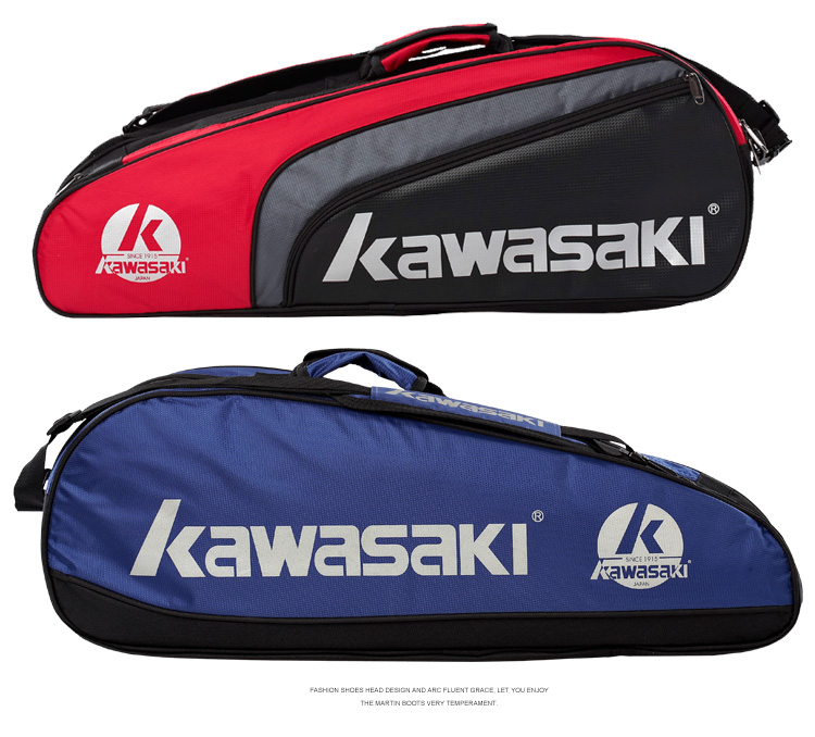 KAWASAKI Badminton Bag, Shoulder Bag, Tennis Bag for Men And Women, Separate Shoe Compartment, Badminton Racket Bag, 8327 Navy Blue 12