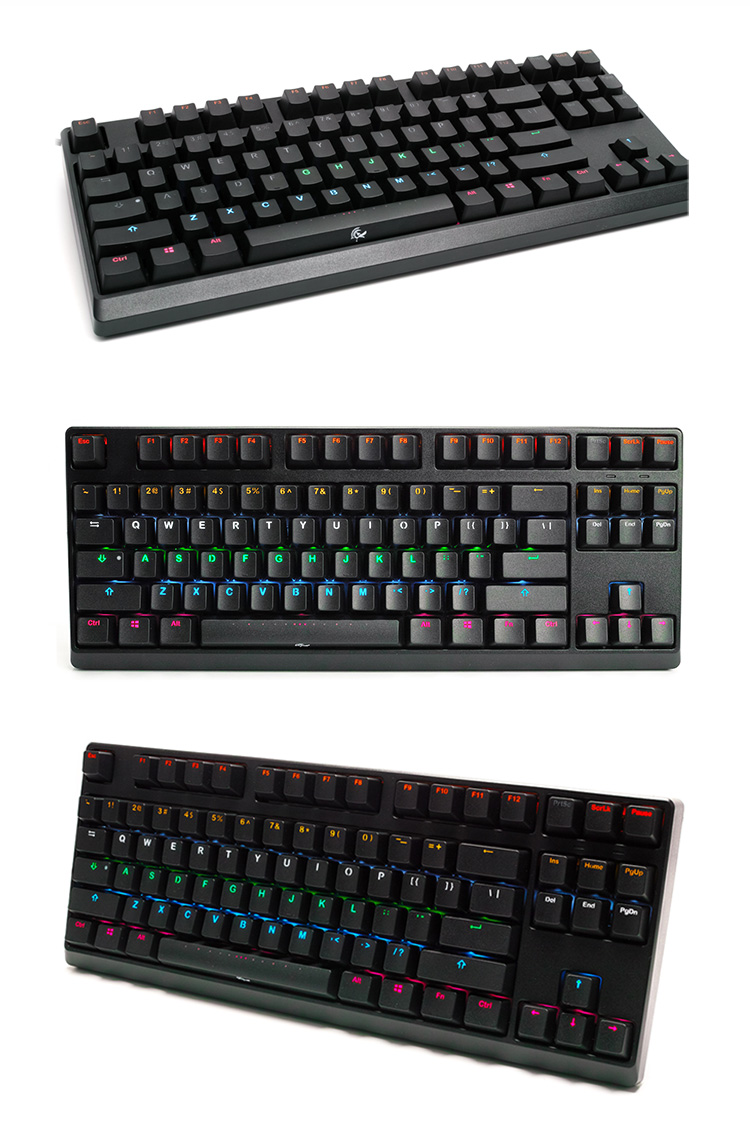 魔力鸭（ducky）2087 s2 mix 87混光键原厂cherry游戏机械键盘 黑色 黑轴-京东
