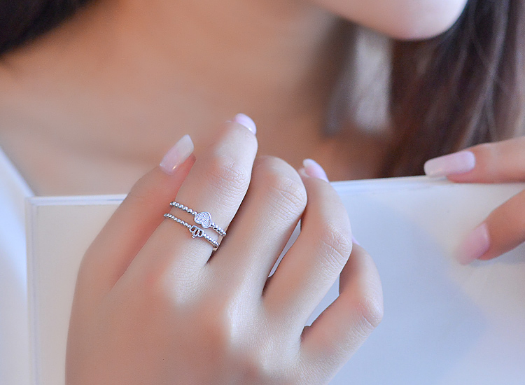 简丹jiandan 925银戒指女日韩时尚银饰开口戒指食指指环关节女士活口