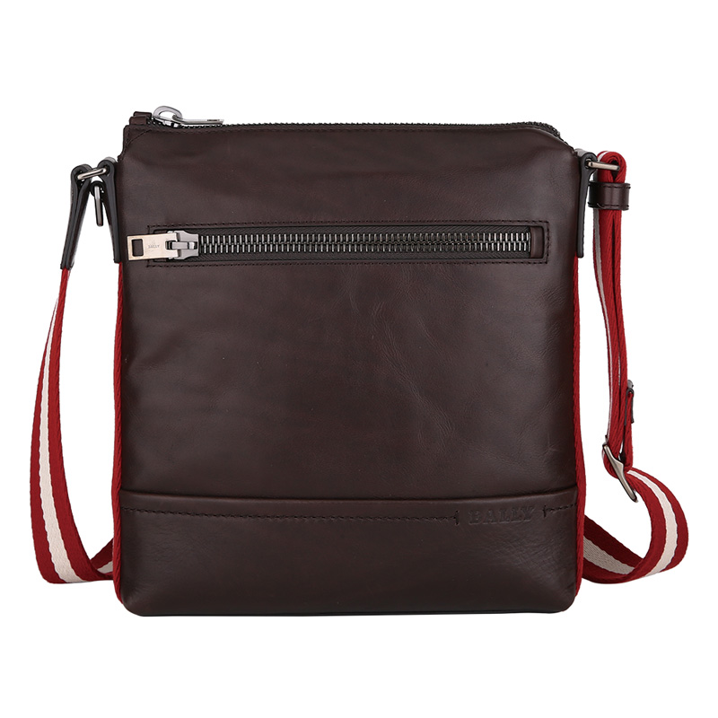 Bally 巴利 奢侈品 男士棕色牛皮单肩包 TREZZINI 381-京东