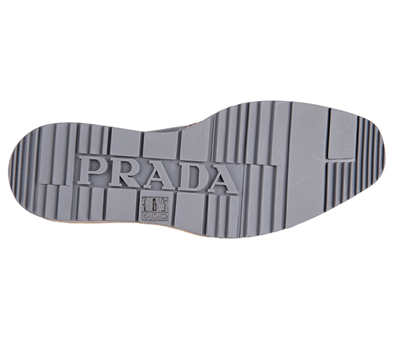 PRADA 普拉达 男士群青蓝牛皮厚底系带织物饰边时尚休闲鞋 2EG015 B4L F073A 6.5/40.5码-京东