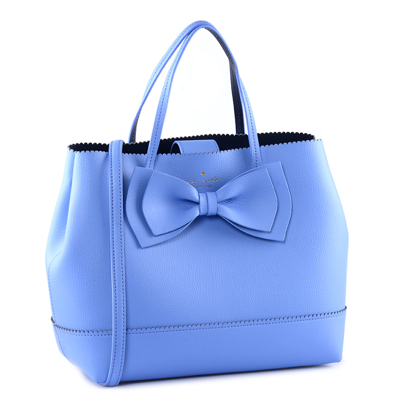 凯特·丝蓓 kate spade 女士蓝色时尚蝴蝶结装饰手提包单肩包 wkru