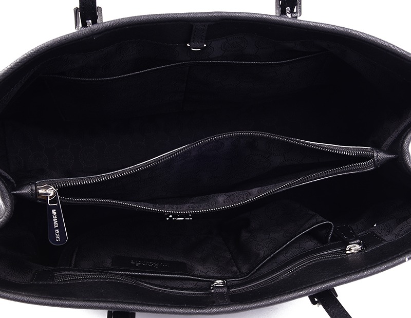 michael kors 迈克·科尔斯 mk女包 黑色十字纹牛皮女士大号手提单肩