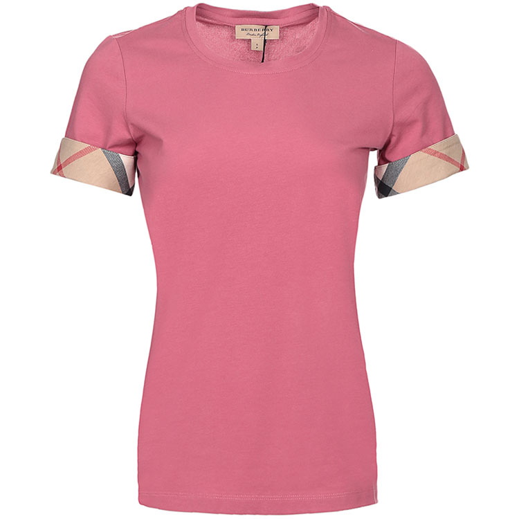 burberry 巴宝莉 女款杜鹃粉红色棉质短袖t恤衫 40436221 xs码 175