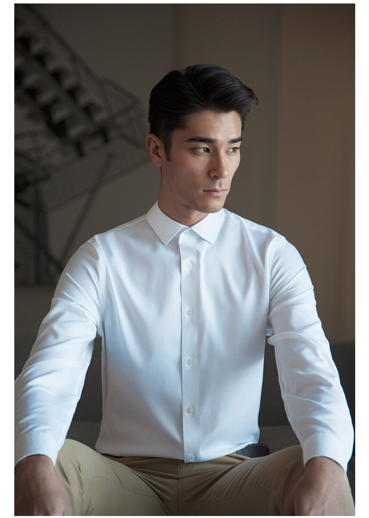 十如仕determinant 衬衫男 idp免烫 长绒棉 纯棉商务正装衬衫 102小方