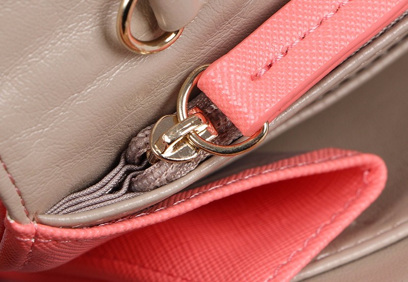 versace jeans 范思哲 女士浅粉色pvc配金属肩带长款钱包钱夹 e3vpbpa