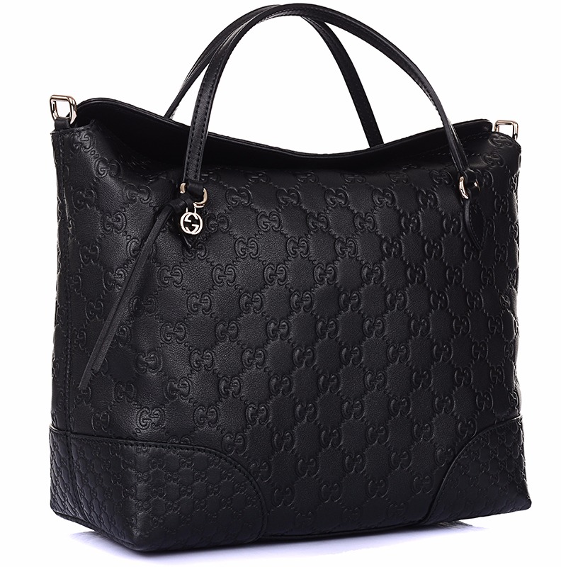 gucci 古驰 gucci女包 黑色小牛皮双g压纹女士手提斜挎单肩包 353120