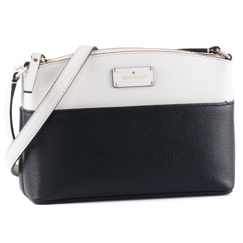 凯特·丝蓓 kate spade 女士黑白拼色简约单肩斜挎包 wkru4194 091