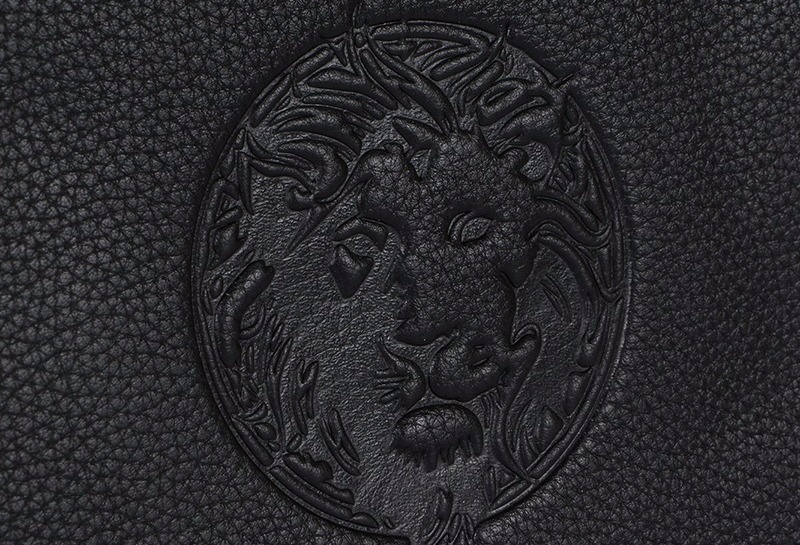 versus 范瑟丝 女士黑色皮革狮头图案单肩休闲包 fbd1256 fgbc f486n