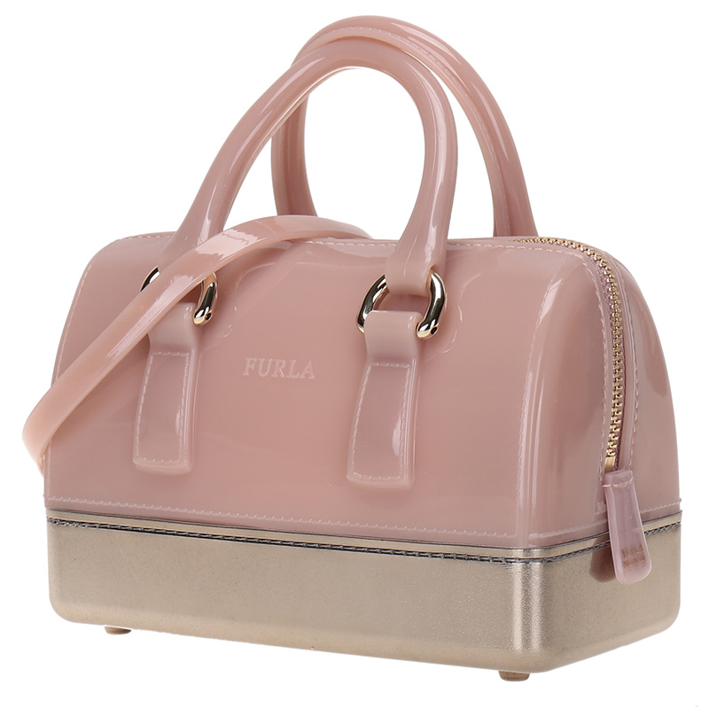 furla 芙拉 女士candy bling系列粉红色金属色pvc单肩斜挎包 860183