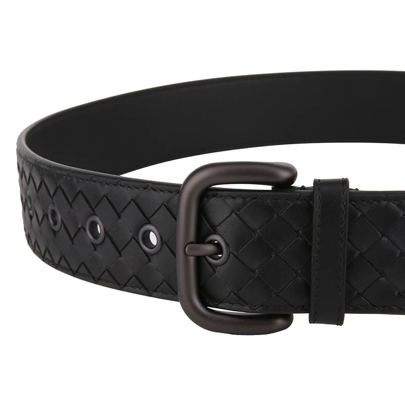 bottega veneta bv 宝缇嘉 黑色牛皮编织皮带腰带 271958 v4650 1000