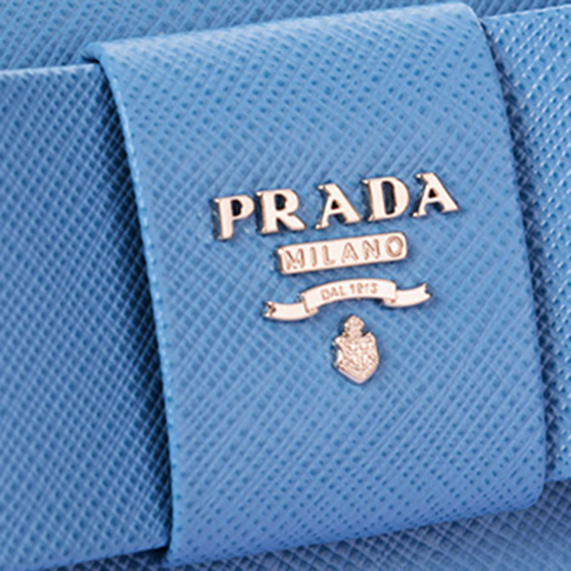 prada 普拉达 女士蓝色小牛皮拉链钱包 1ml506 ztm f0pn2