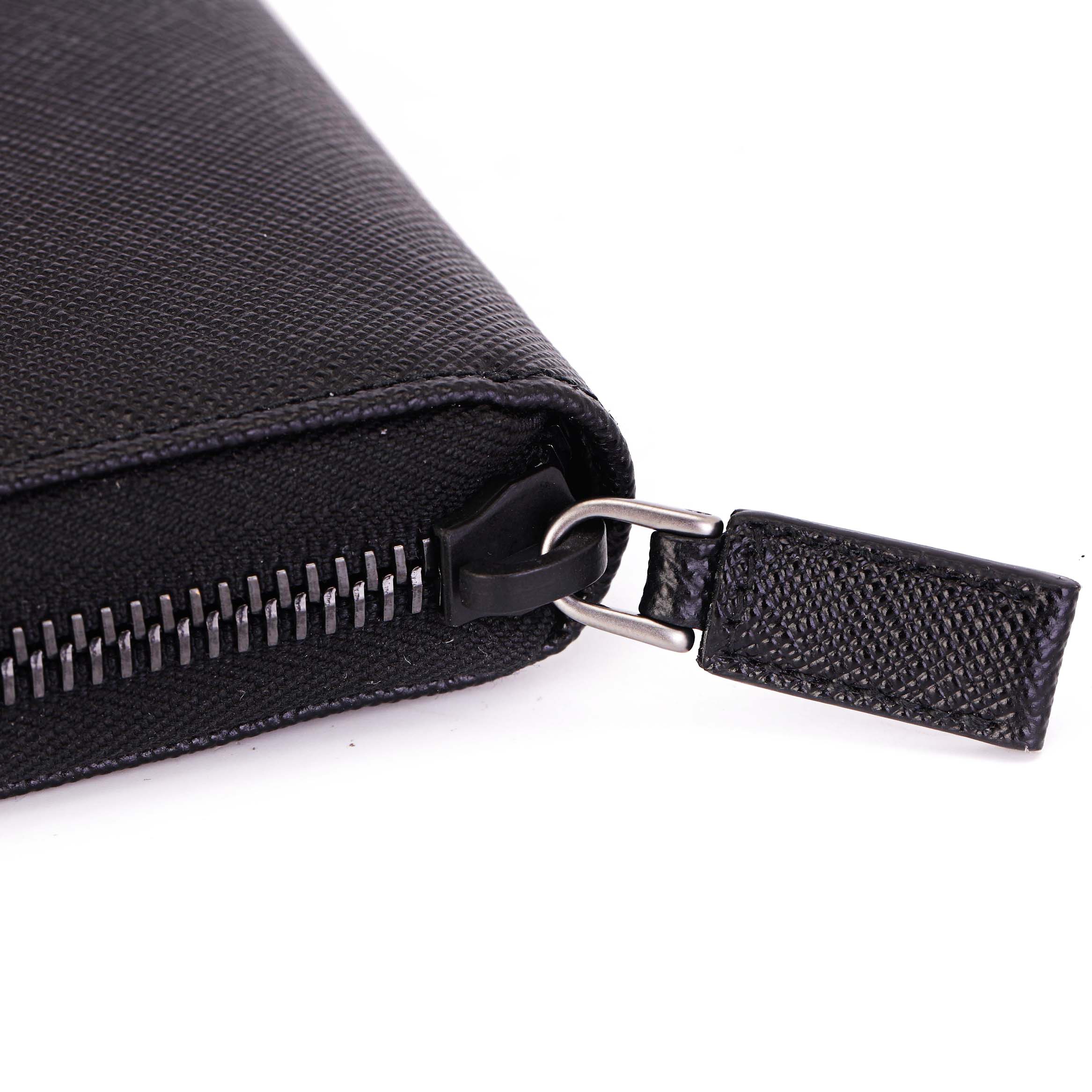 prada 普拉达 男士黑色小牛皮长款拉链钱包手拿包 2ml188 2ego f0udn