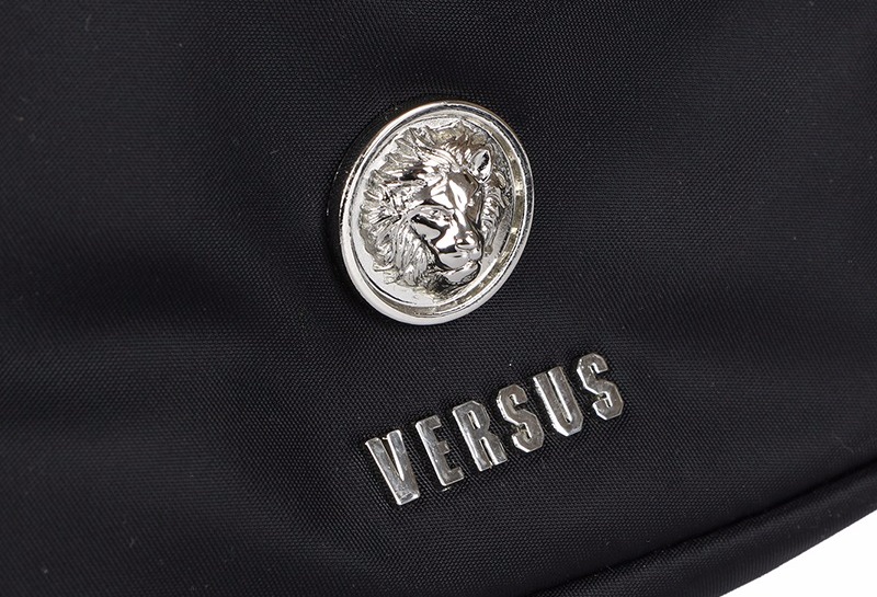 versus 范瑟丝 女士黑色织物金属狮头单肩斜挎休闲包 fbd1253 fnmc f