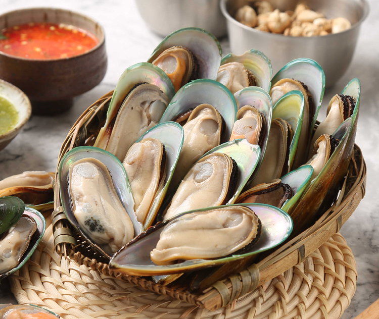 拓食 熟冻新西兰半壳青口贝 1kg/盒 20-45只