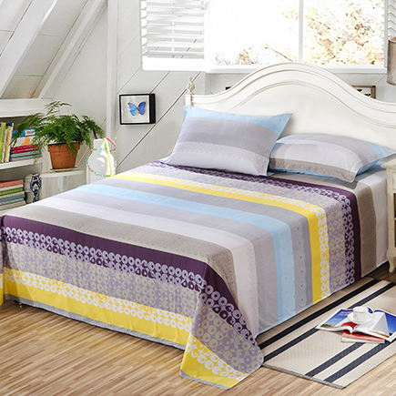 艾薇 床单家纺 纯棉被单 单人学生宿舍全棉床单 单件 韵彩 1/1.