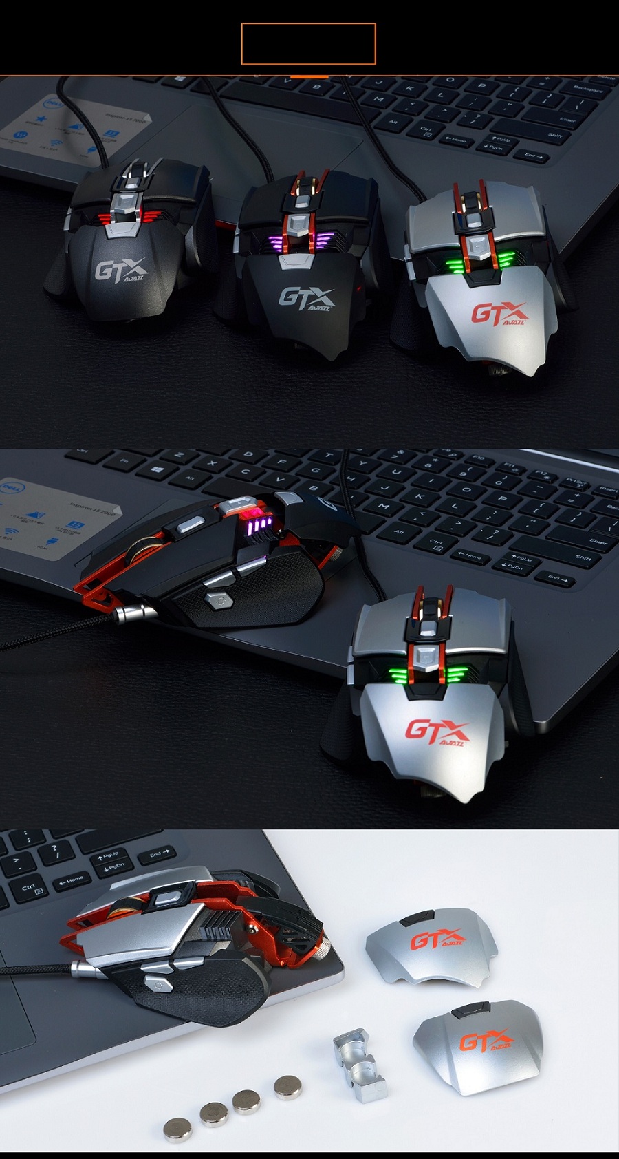 黑爵(ajazz)黑爵gtx专业电竞鼠标 深空灰 游戏 办公 笔记本 usb 有线