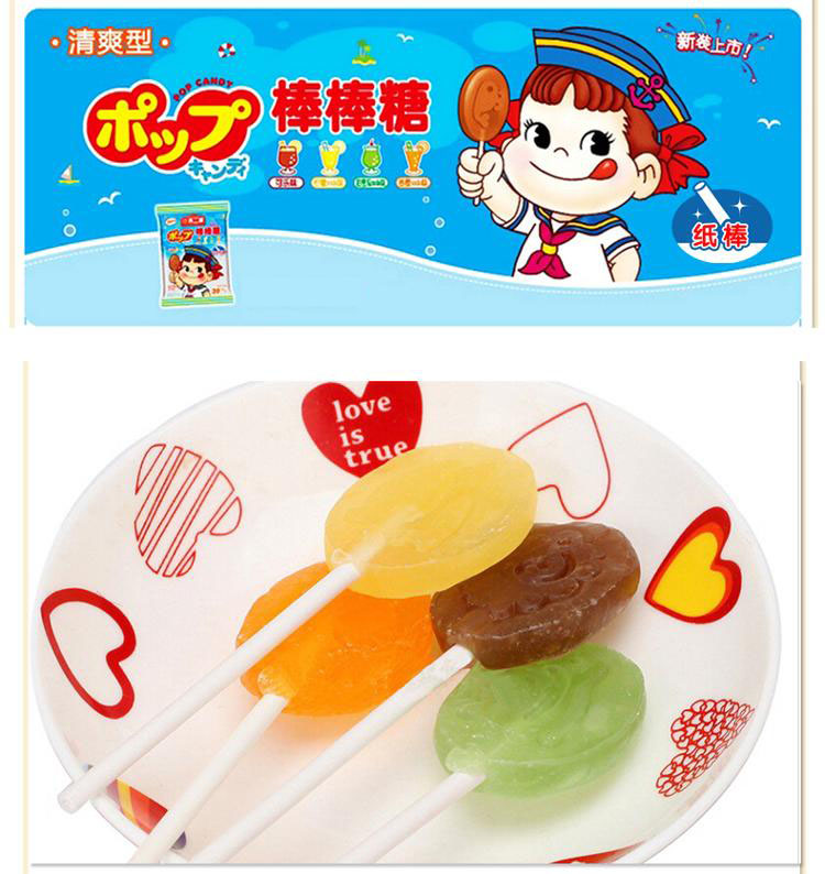 不二家 清爽型棒棒糖 (可乐味 柠檬soda味 香橙soda味 哈密瓜soda味)