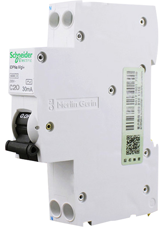 施耐德电气（Schneider Electric）带漏电保护断路器 空气开关 双进双出 新款Acti9 iDPNa Vigi+ 1P+N C20A