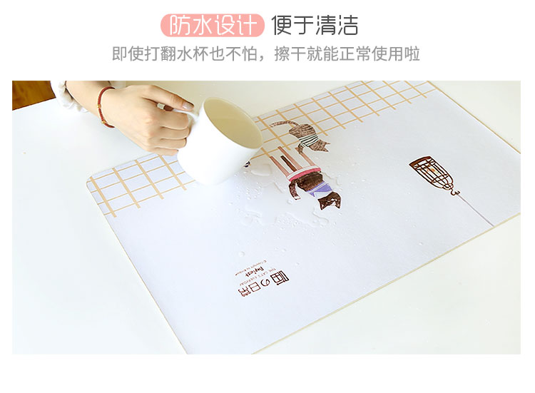 kinbor时尚办公书写桌垫600*360mm/大号鼠标垫 papiest/猫咪NC2882-京东