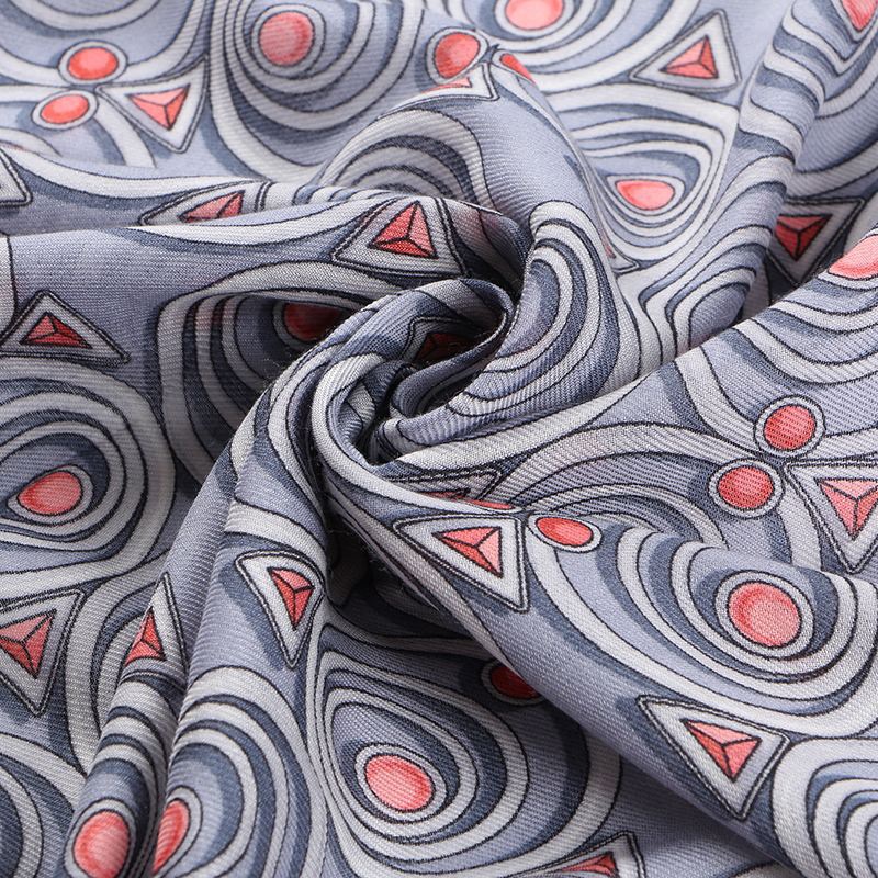 fendi 芬迪 女士灰色花型图案桑蚕丝羊毛方形丝巾 fxt069 sz2 f0qk9