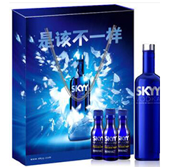 深蓝（Skyy Vodka）洋酒 美国深蓝牌伏特加樱桃味 750ml-京东