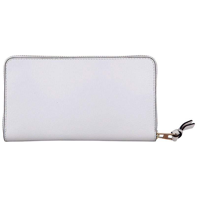 伯奇 tb钱包 女士白底波点皮质长士钱包钱夹 37062 104