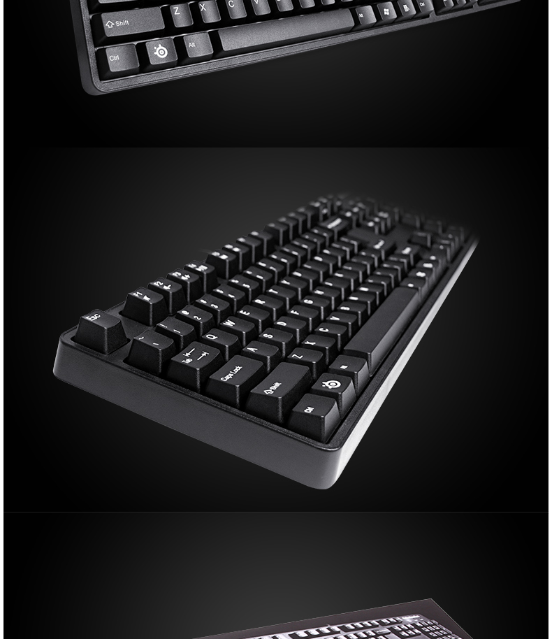 赛睿(steelseries)6gv2 游戏机械键盘 黑色 黑轴