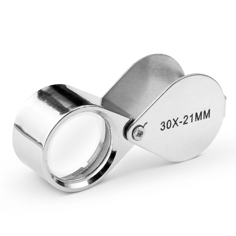Paulone 30x Stainless Steel Folding Magnifier Glass Lens Jewelry Coin Antique Appraisal Magnifier TRIP30